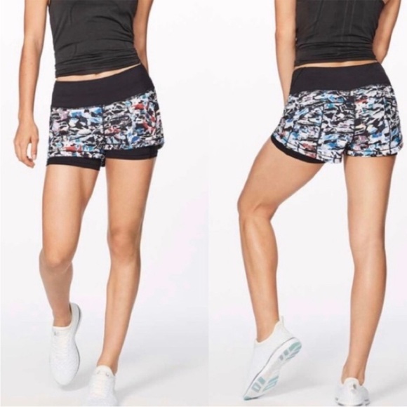 lululemon athletica Pants - Lululemon Break Free Short 2.5" NWOT Culture Clash Multi Black Size 4